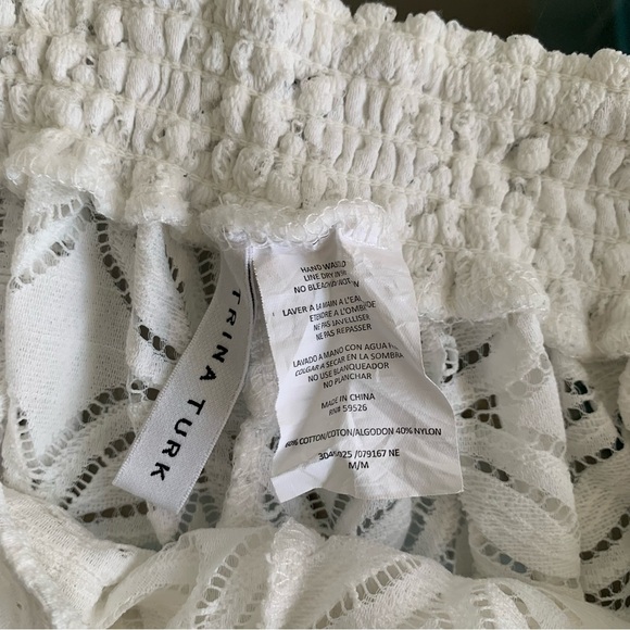 TRINA TURK WHITE CROCHET PANTS - Picture 13 of 13